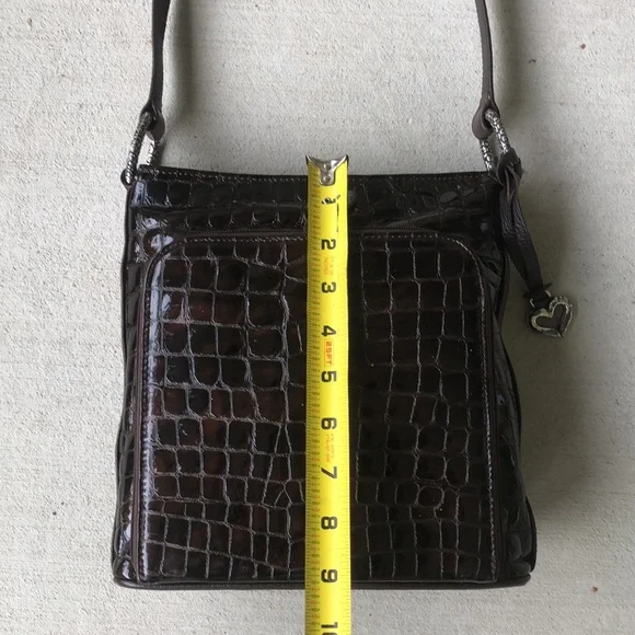 BRIGHTON Reptile Embossed Patent Leather Shoulder Bag - #D723012 - Picture 13 of 15